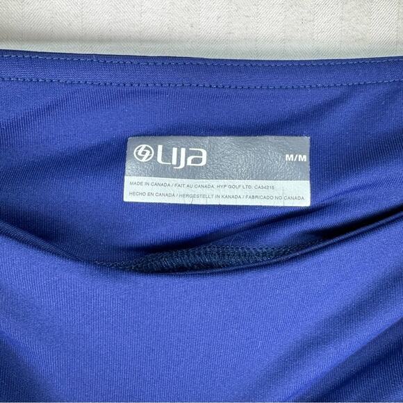 Lija Athletic Tank/Skirt Set Orange Top Navy Blue Bottom Golf Tennis Size Medium - Picture 8 of 9